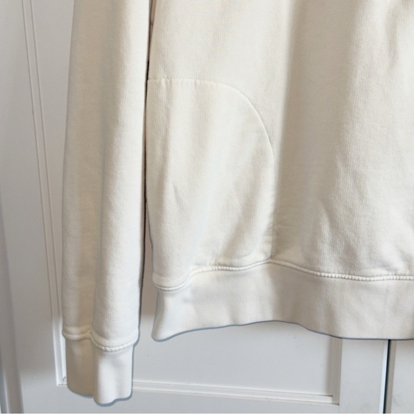Mate The Label Organic Cotton Fleece Quarter Zip Sweatshirt Cream Pullover Med - Picture 6 of 16